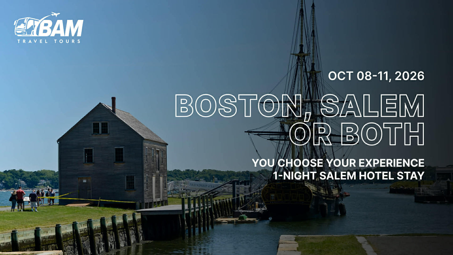 Boston, Salem, or Both — You Choose Your Experience| 1-Night Salem Hotel Stay | Oct 8-11, 2026
