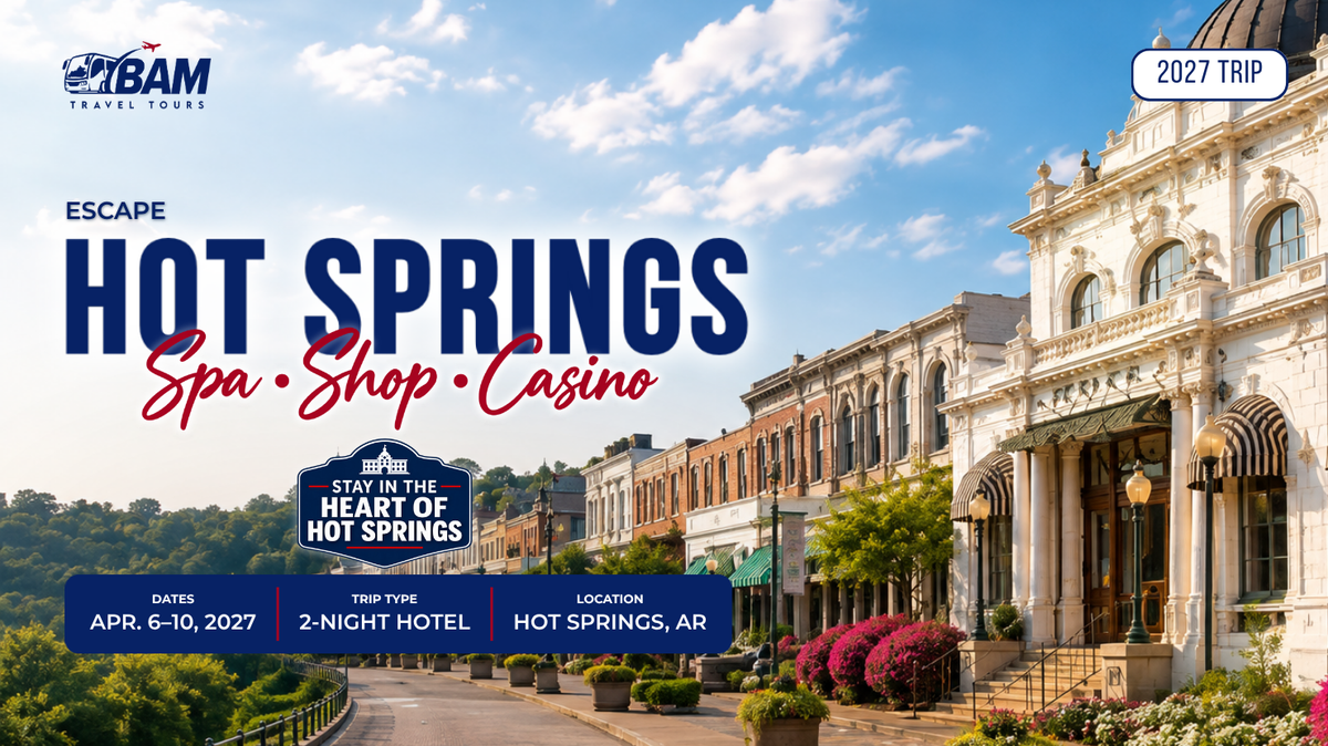 Hot Springs Escape | Spa • Shop • Casino | 2-Night Hotel Stay in the Heart of Hot Springs | April 6–10, 2027