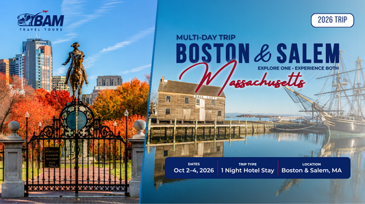 Boston & Salem | Explore One • Experience Both | 1-Night Salem Area Hotel Stay | Oct. 8–11, 2026